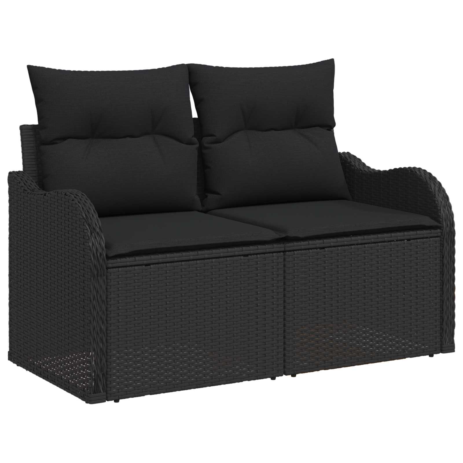 Sodo sofa su pagalve Juoda 121 x 62 x 69cm poliratanas