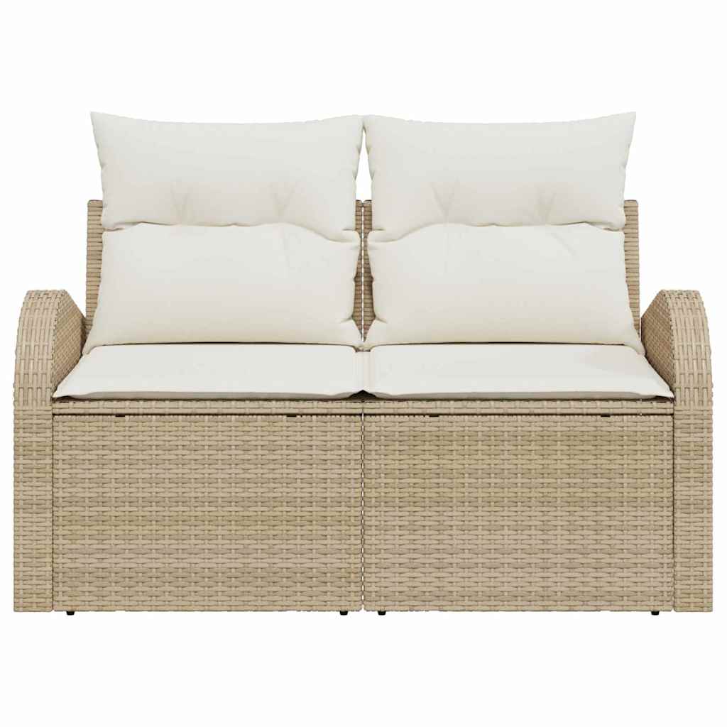 Garden Sofa with Cushion Sand 124 x 62 x 69cm Polyrattan