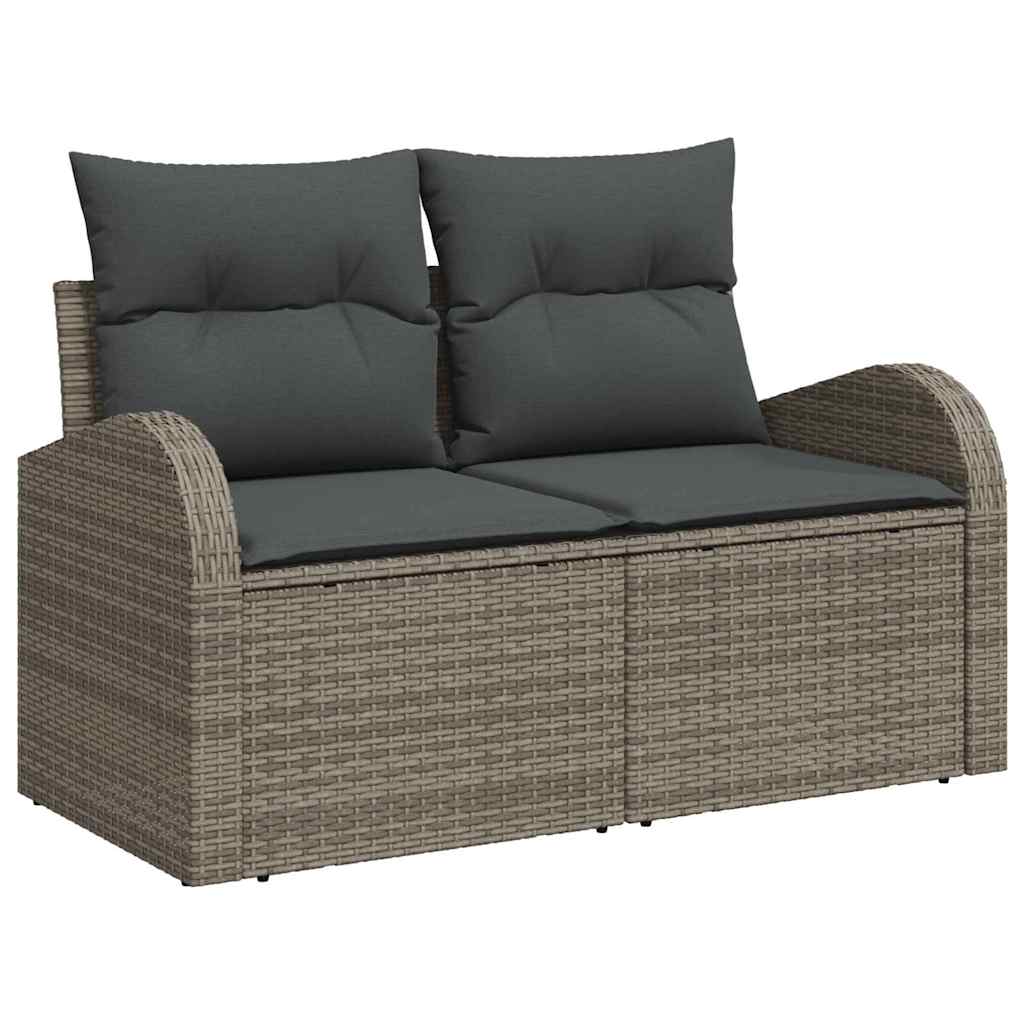 Dārza dīvāns ar spilvenu Pelēks 124 x 62 x 69cm polirotangs