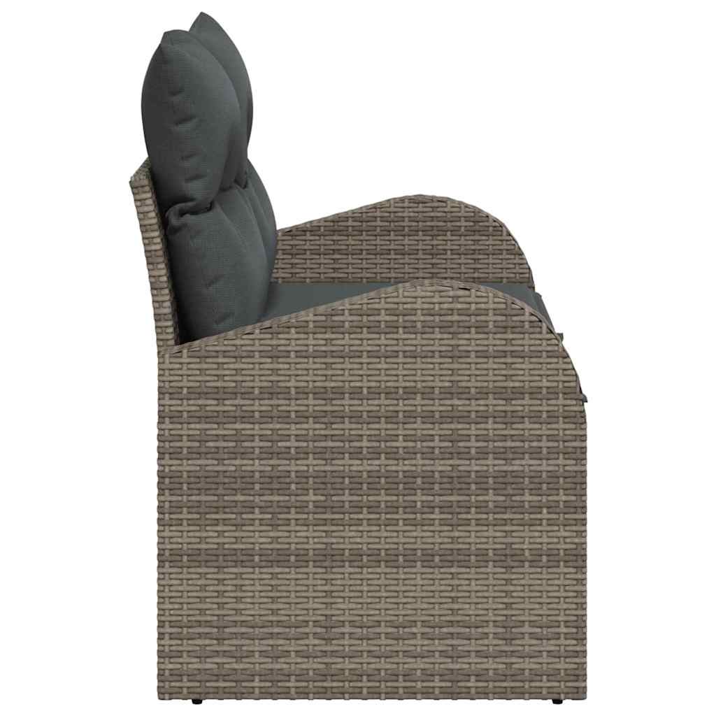 Dārza dīvāns ar spilvenu Pelēks 124 x 62 x 69cm polirotangs