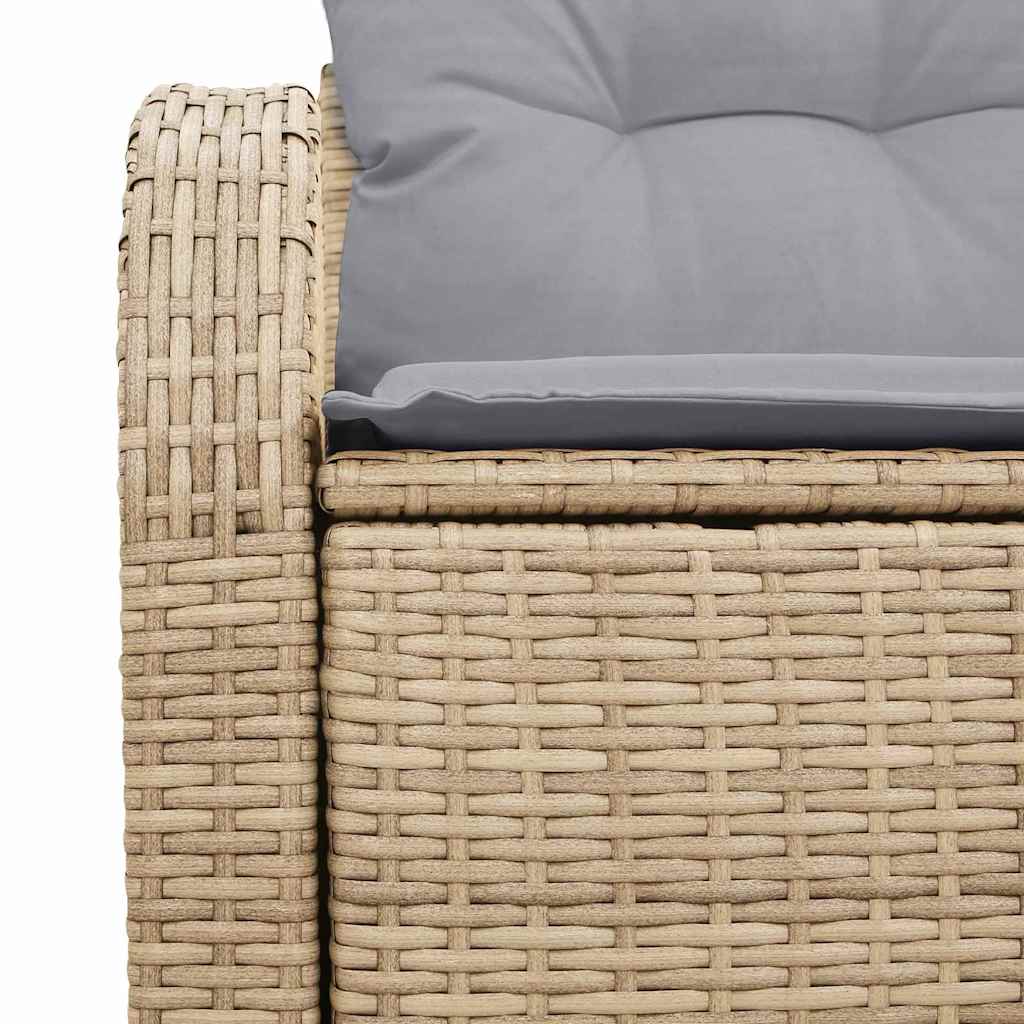 2 vietų sodo sofa su saugojimu & pagalvėmis smėlio poli ratanas