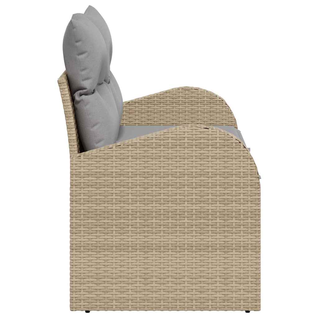 2 vietų sodo sofa su saugojimu & pagalvėmis smėlio poli ratanas