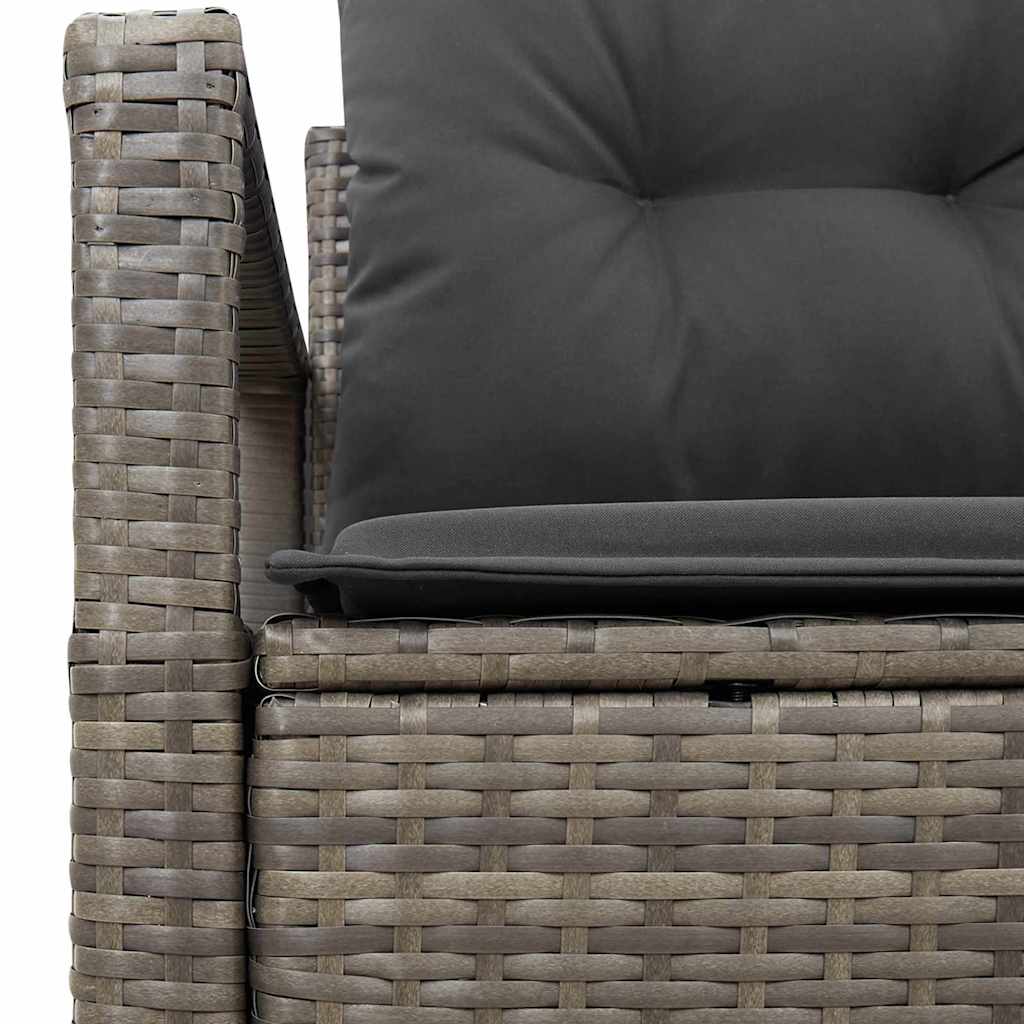 2-Sėdima Lauko Sofa su Pagalvėmis Pilka Poly Ratanas
