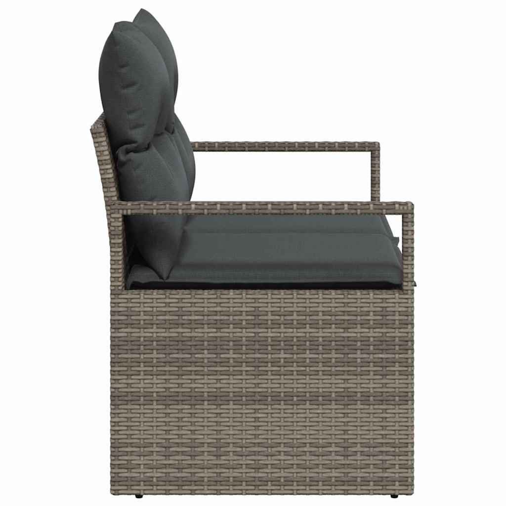 2-Sėdima Lauko Sofa su Pagalvėmis Pilka Poly Ratanas