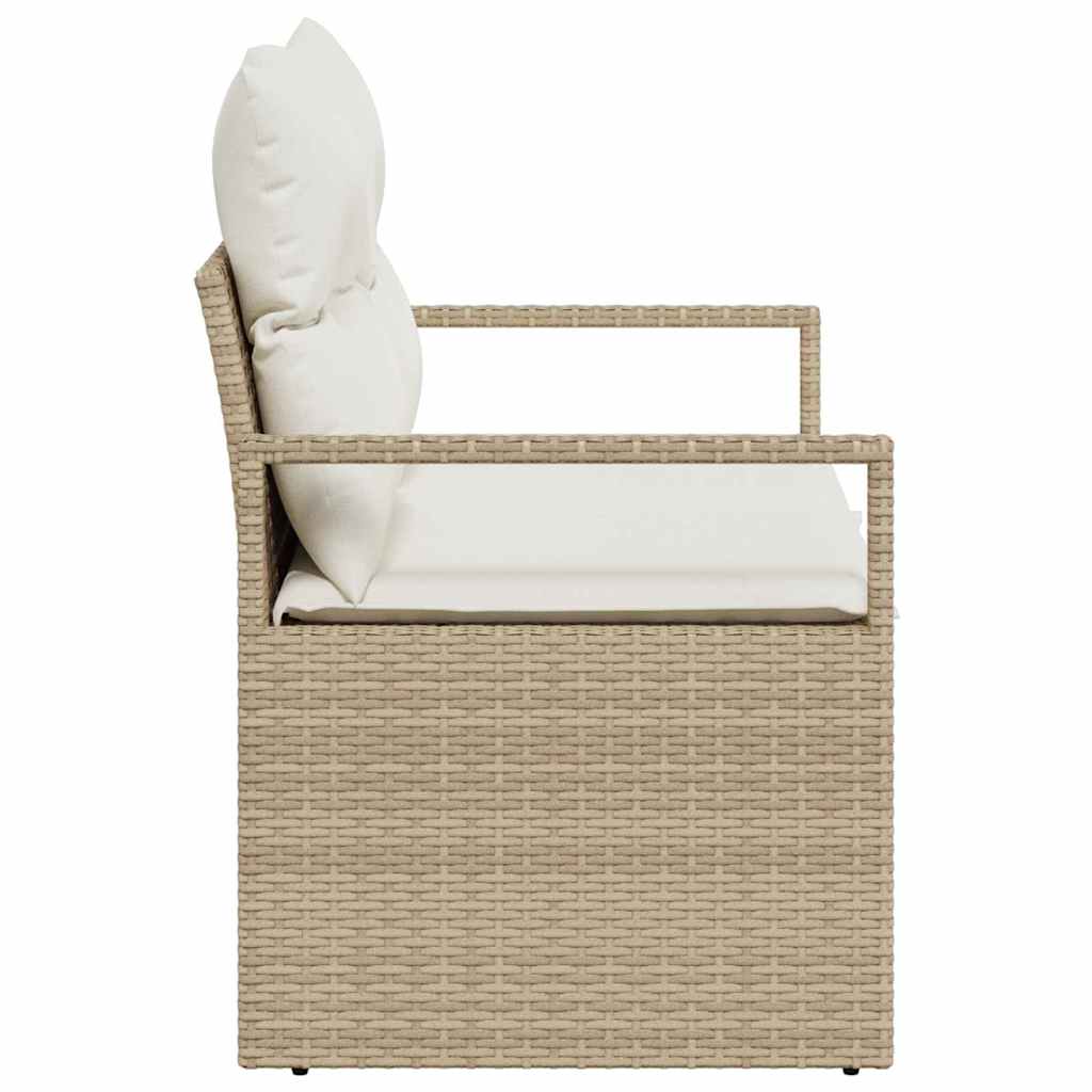 2-vietė sodų sofa su pagalvėlėmis smėlio poli ratanas
