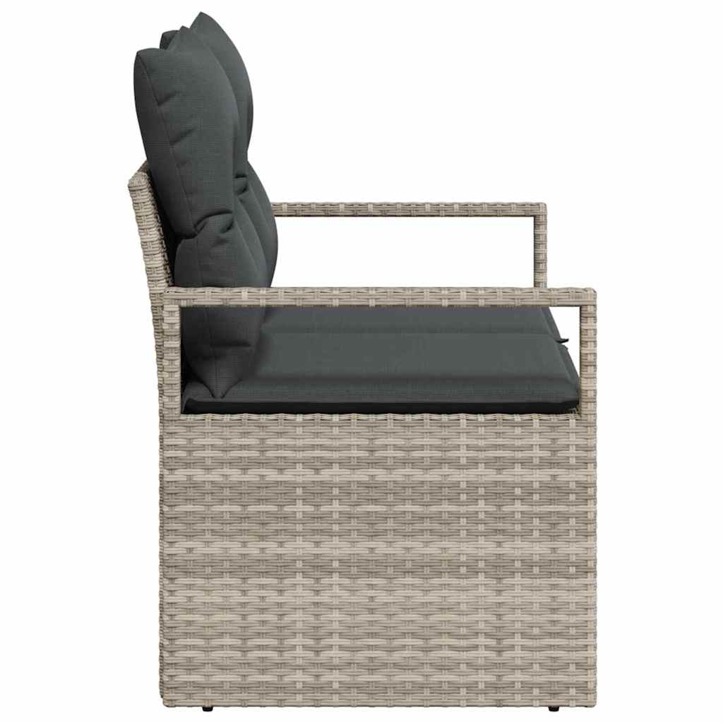 2-vietė sodinė sofa su pagalvėlėmis pilka poli ratanas