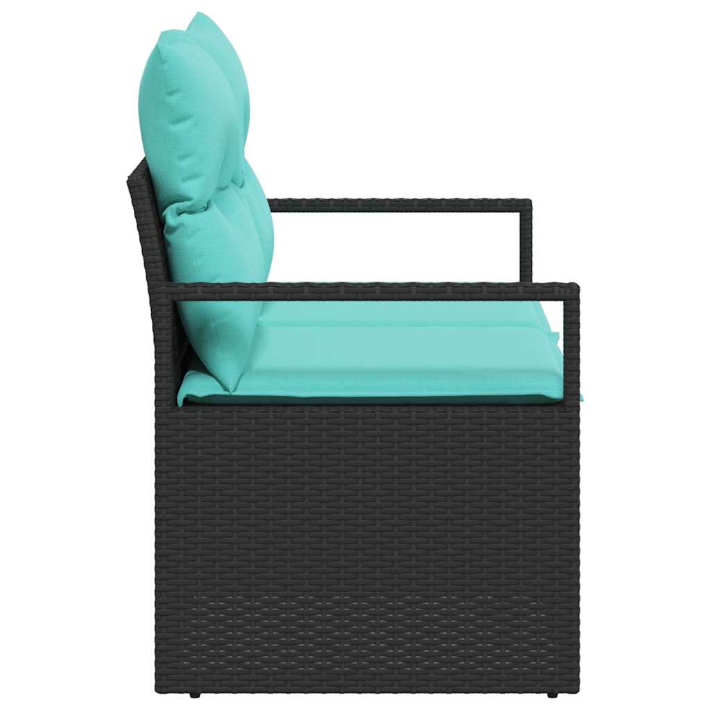 Garden sofa with cushion 120 x 62 x 69 cm poly rattan