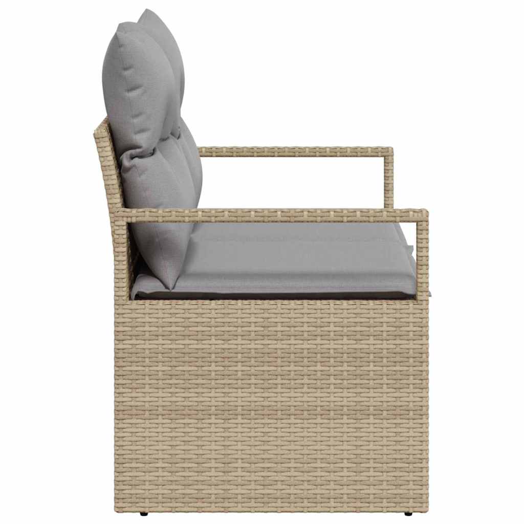 2 vietų sodo sofa su saugykla ir pagalvėlėmis smėlio poli ratanas