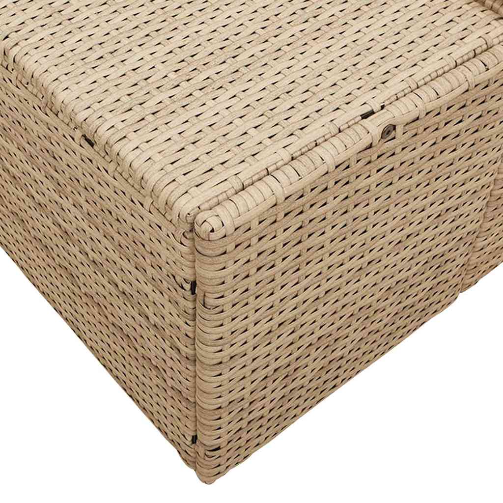 2-vietė lauko sofa su saugojimu ir pagalvėmis smėlio poli ratanas
