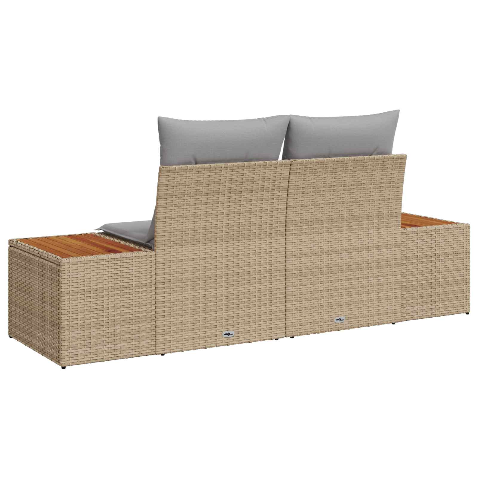 2-vietė sofa sodui su pagalvėlėmis smėlio spalvos poli ratanas