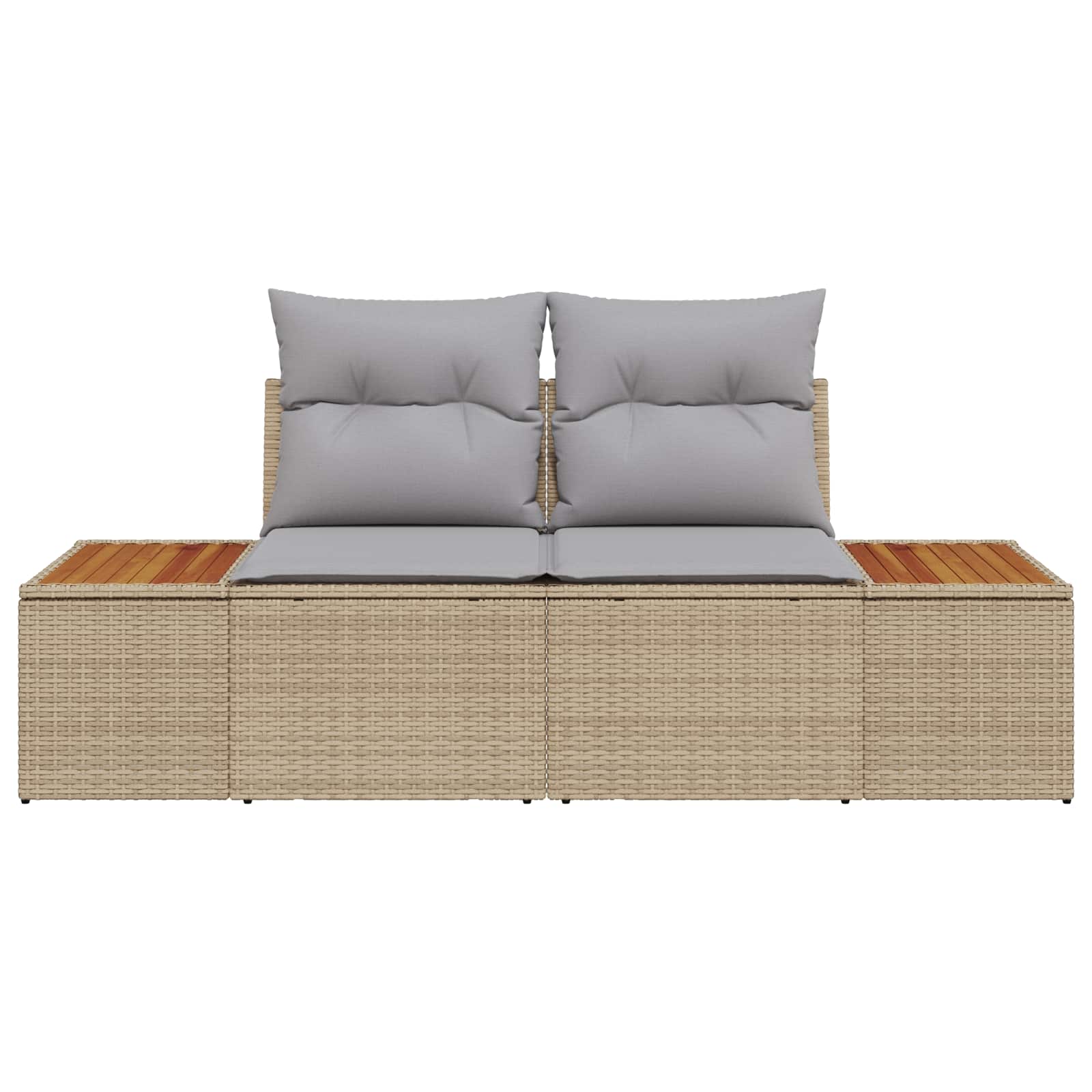 2-vietė sofa sodui su pagalvėlėmis smėlio spalvos poli ratanas