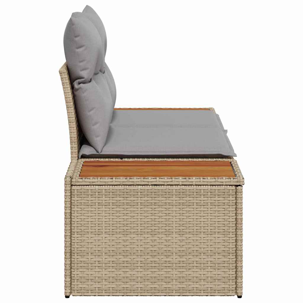 2-vietė sofa sodui su pagalvėlėmis smėlio spalvos poli ratanas