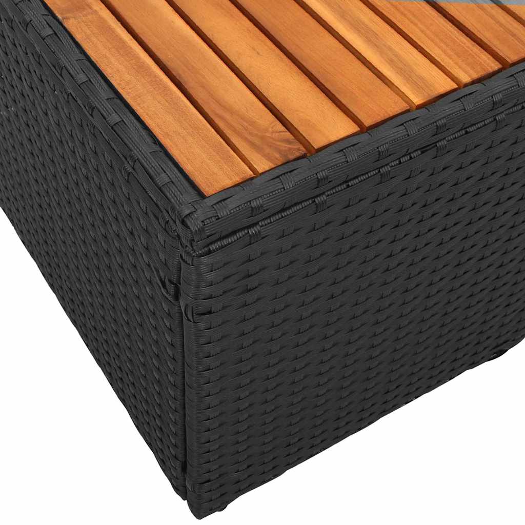 2-vietė sofa sodui su saugykla ir pagalvėlėmis juoda poliratanas