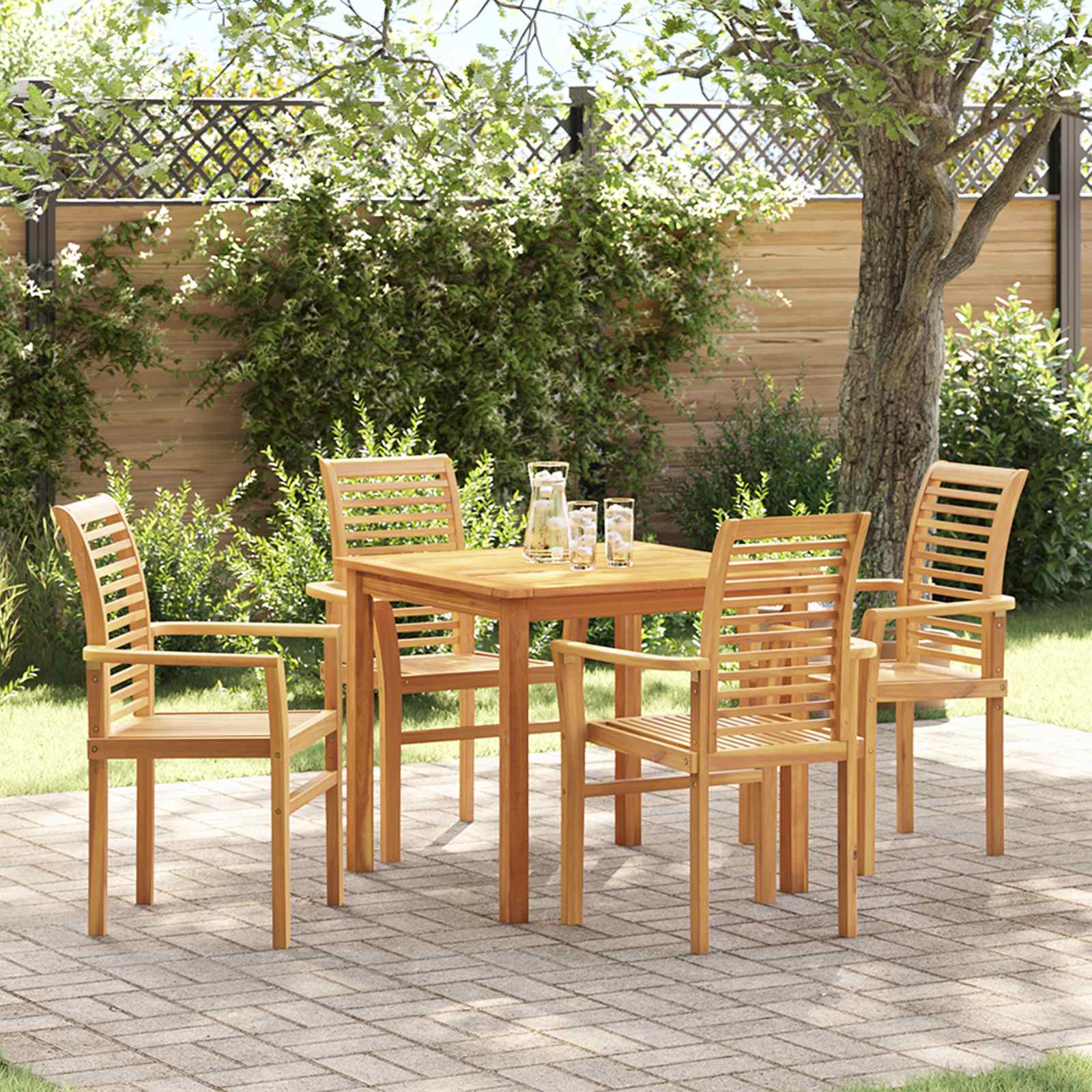 Valgomasis krėslas 4 pcs Ruda 62 x 55 x 94 cm Kieto teka medžio