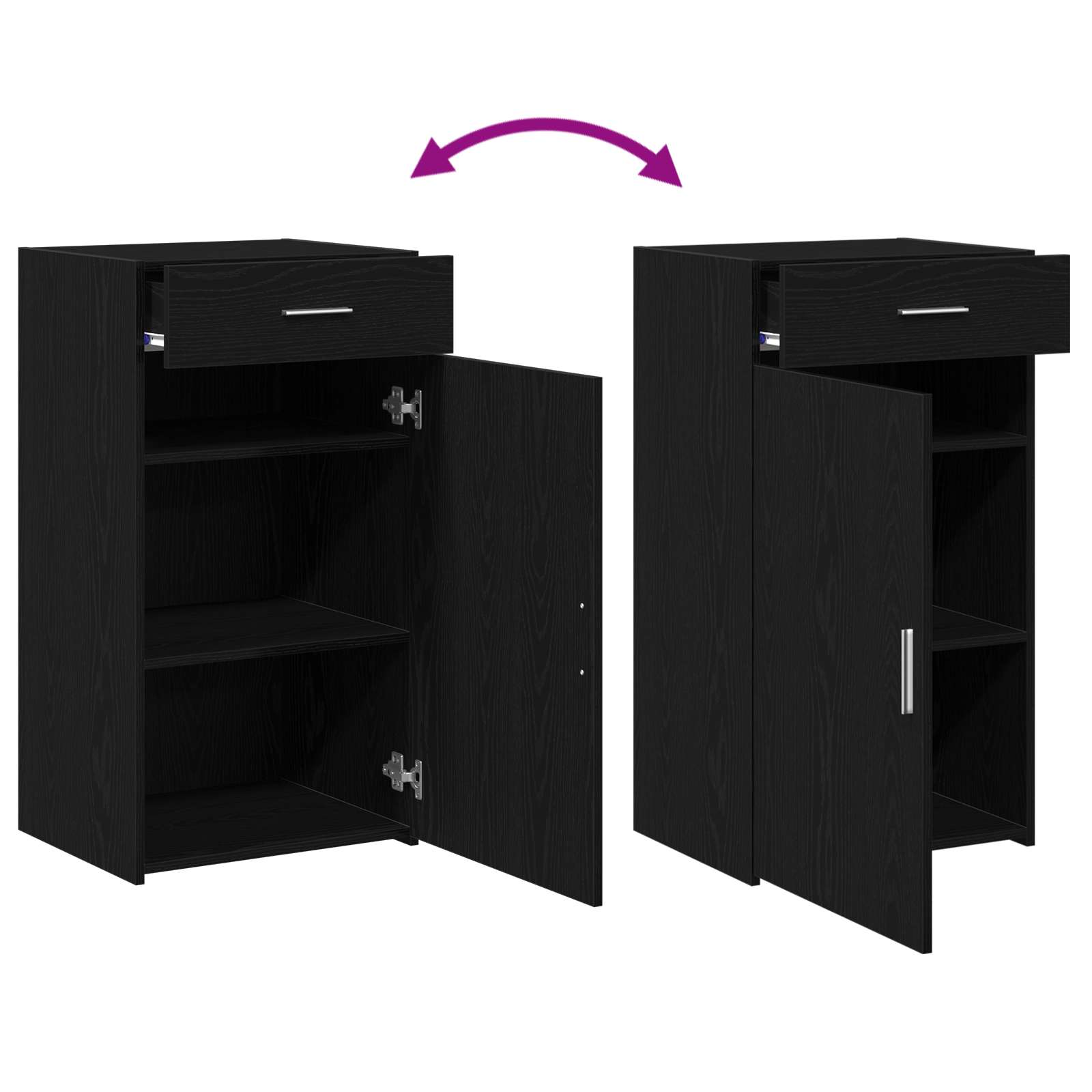 Console table with drawer Black oak 50 x 42.5 x 93 cm