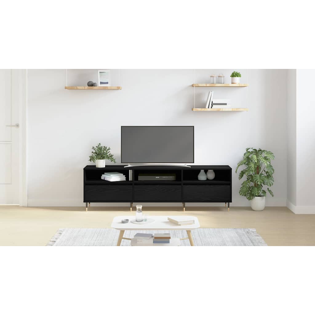 TV Cabinet Black Oak 150 x 30 x 45 cm