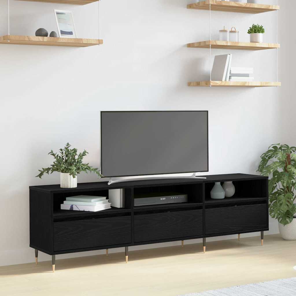 TV Cabinet Black Oak 150 x 30 x 45 cm