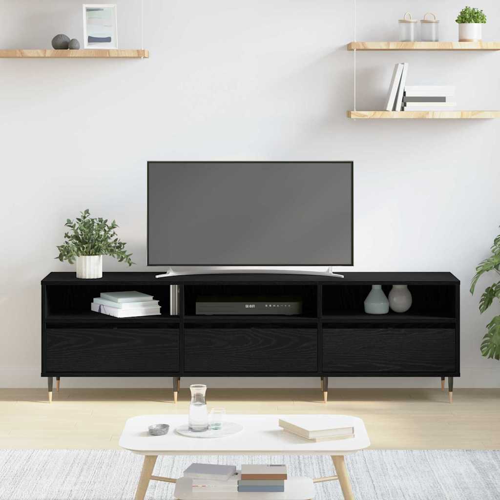 TV Cabinet Black Oak 150 x 30 x 45 cm