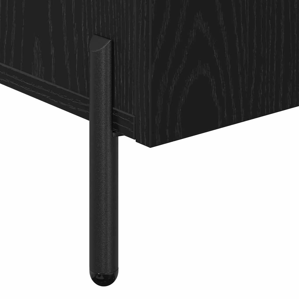 juodos ąžuolo komoda 90x34x80 cm pagaminta iš inžinerinės medienos