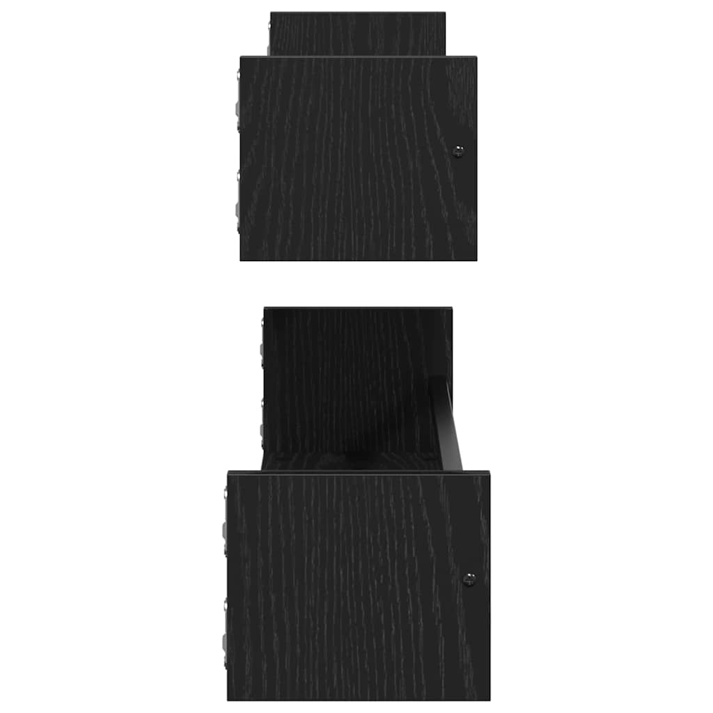 Sieninė lentyna 2 pcs Juodas ąžuolas 80 x 16 x 14 cm