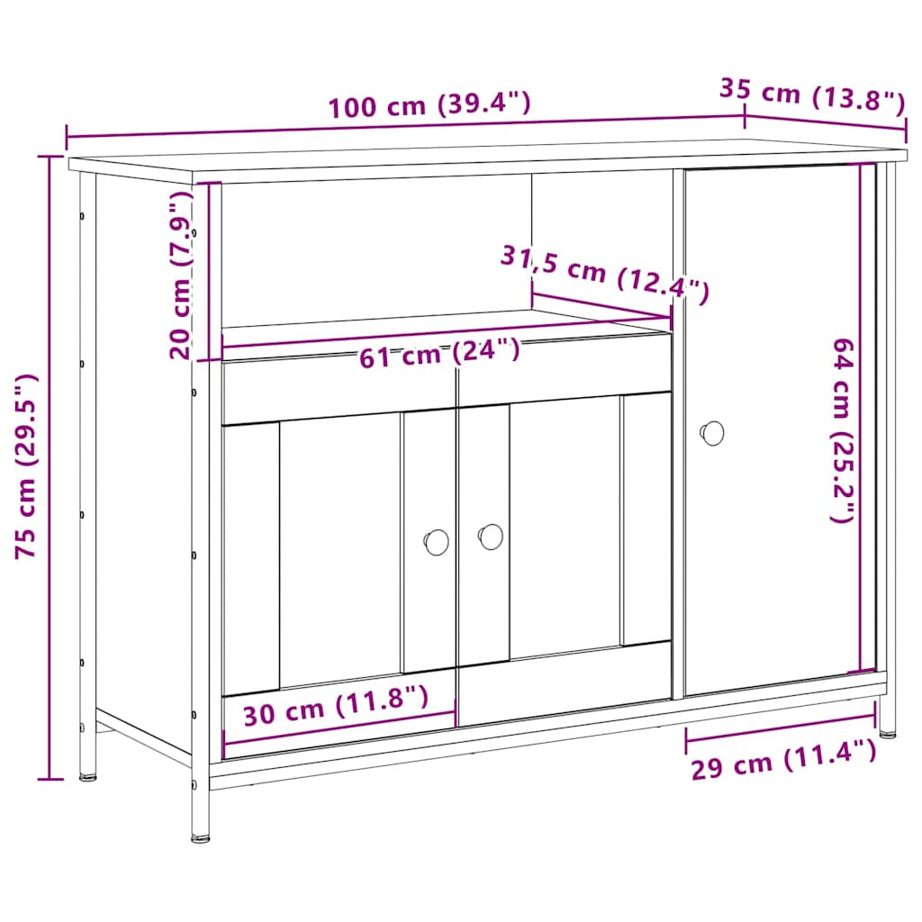 Kabalas Sena mediena 100 x 35 x 75 cm Apdirbta mediena