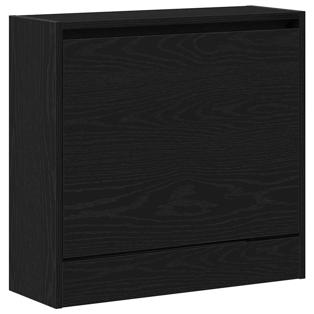 Shoe cabinet black oak 60 x 21 x 57 cm Engineered wood