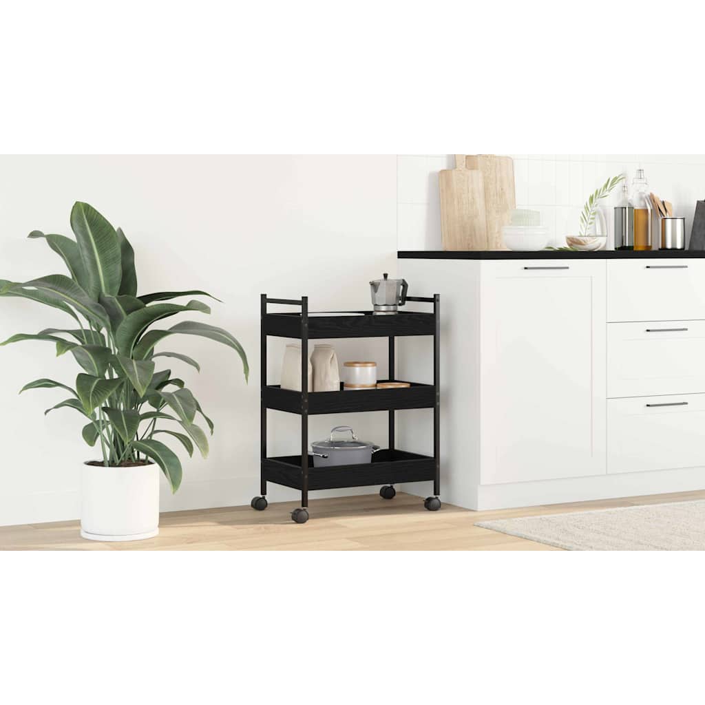 Kitchen trolley black oak 50 x 30 x 70 cm