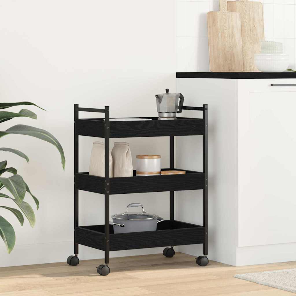 Kitchen trolley black oak 50 x 30 x 70 cm