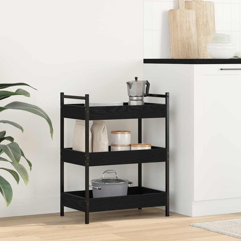 Kitchen trolley black oak 50 x 30 x 70 cm