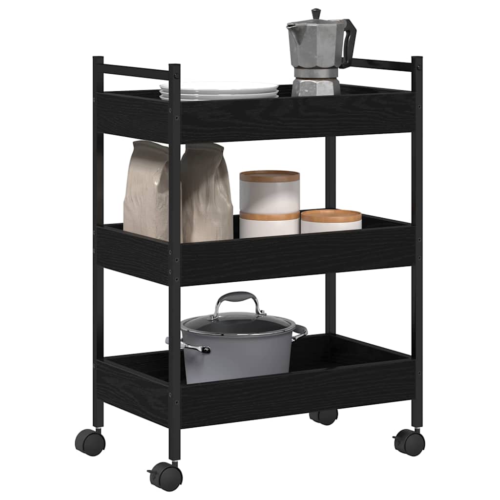 Kitchen trolley black oak 50 x 30 x 70 cm