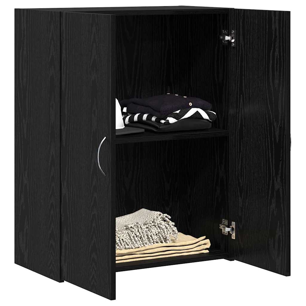 Office cabinet black oak 60 x 32 x 77.5 cm Engineered wood