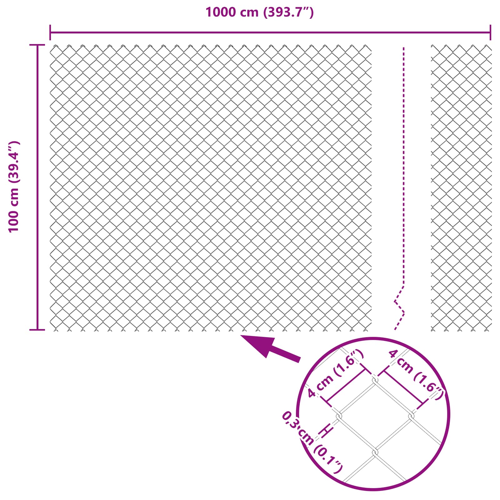 Mesh Fence Green 10 x 1 m Steel