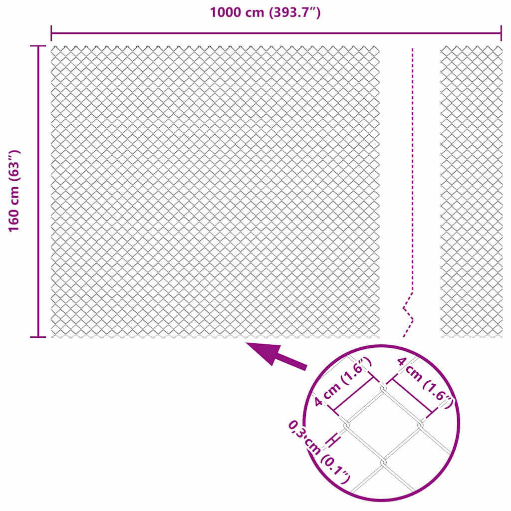 Grandinės ryšio tvora Žalia 10 x 1.6 m Plienas