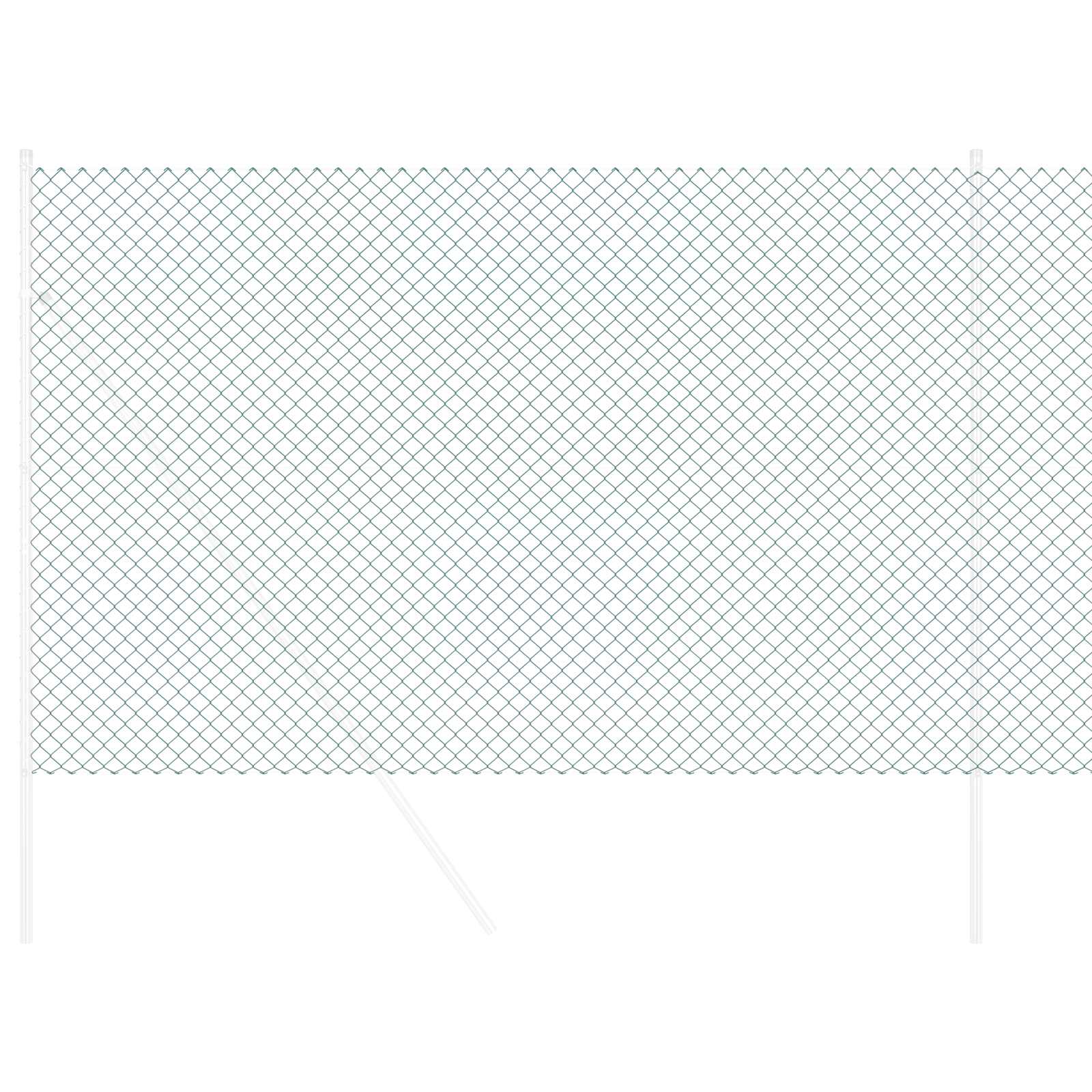 Chain Link Fence Green 10 x 1.6 m Steel