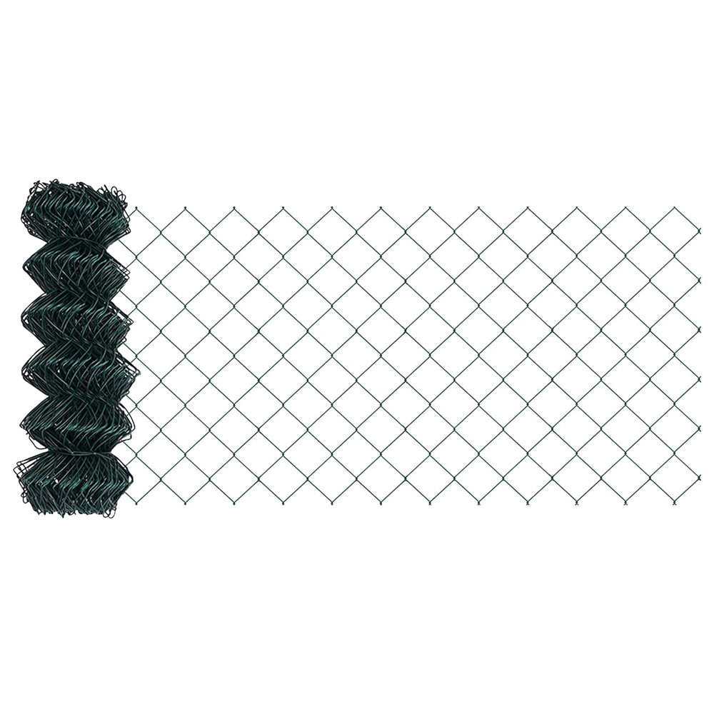 Chain Link Fence Green 25 x 0.6 m Steel