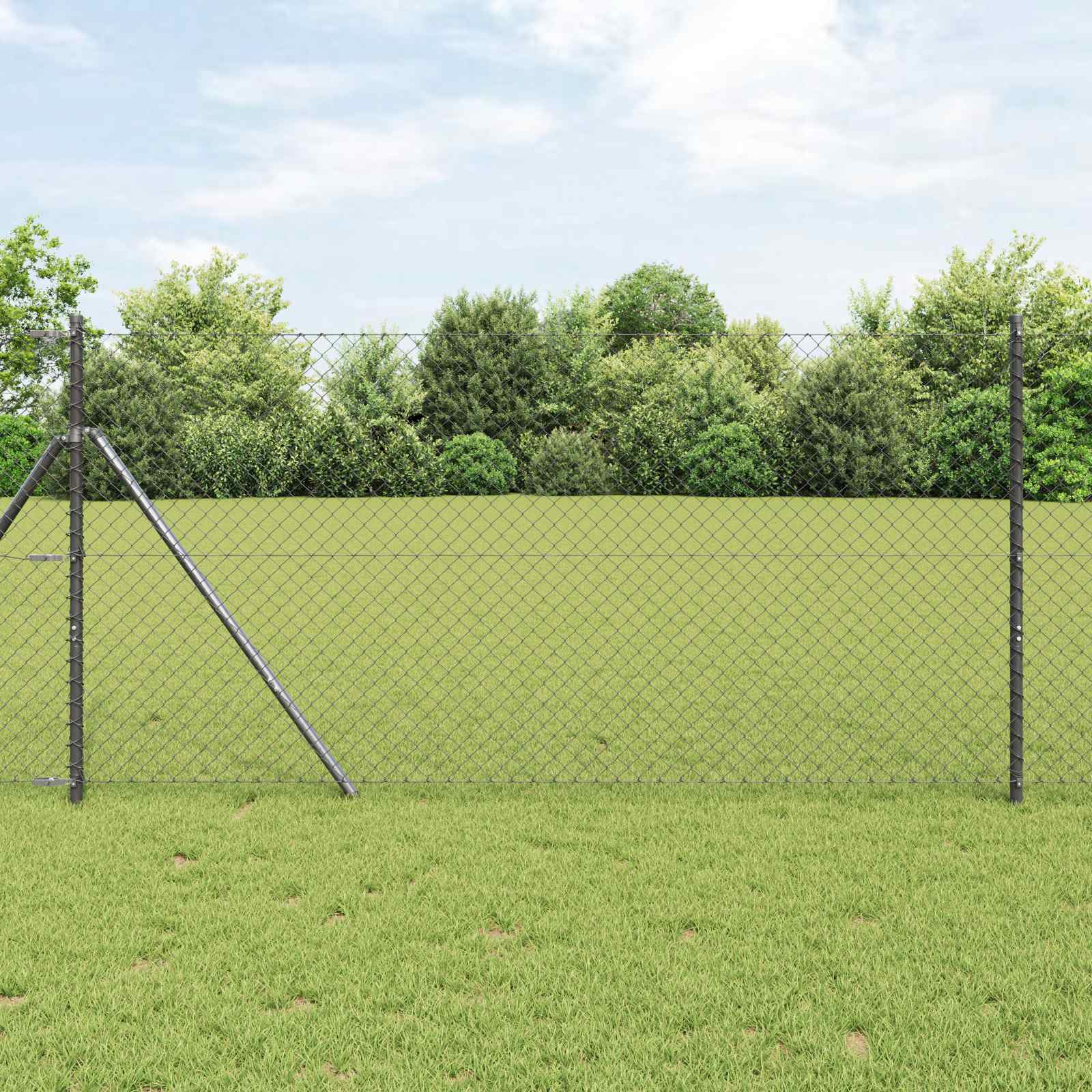 Chain Link Fence Grey 10 x 1.2 m Steel