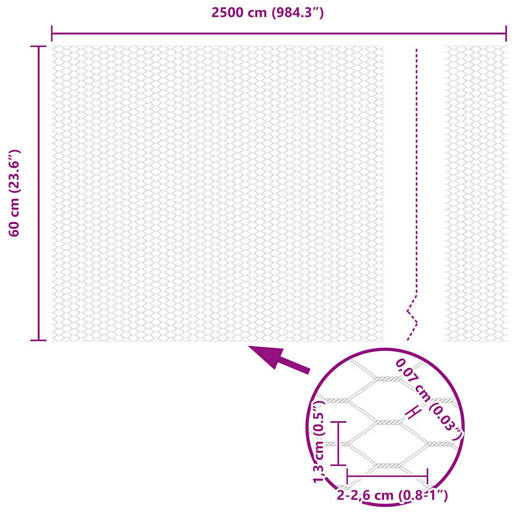Šešiakampė tvora Pilka 0.6 x 25 m Plienas