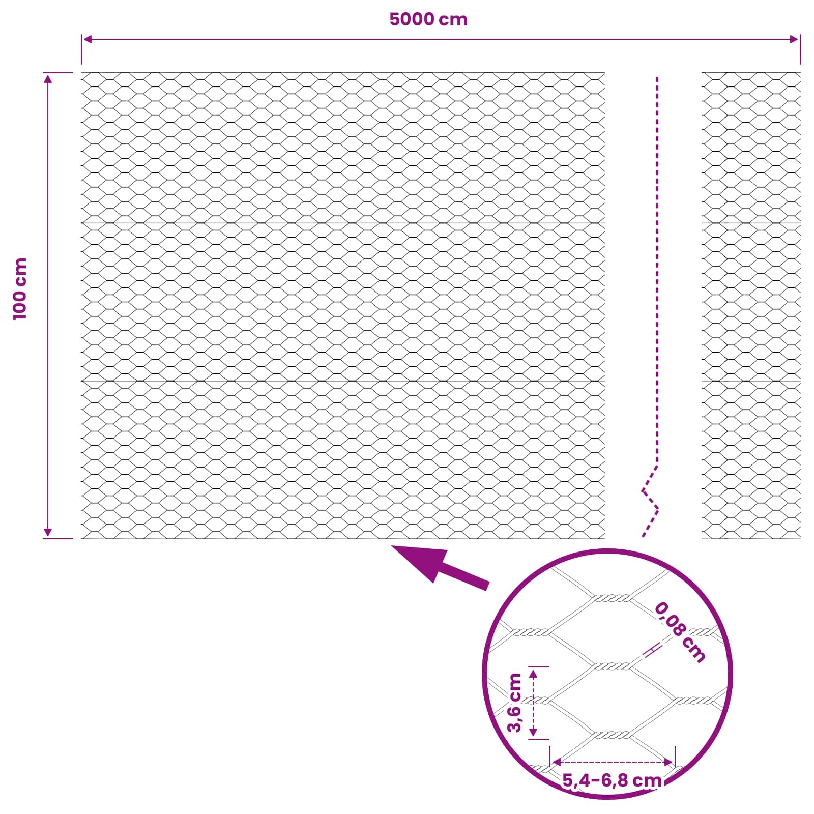 Šešiakampė tvora Pilka 1 x 50 m Plienas