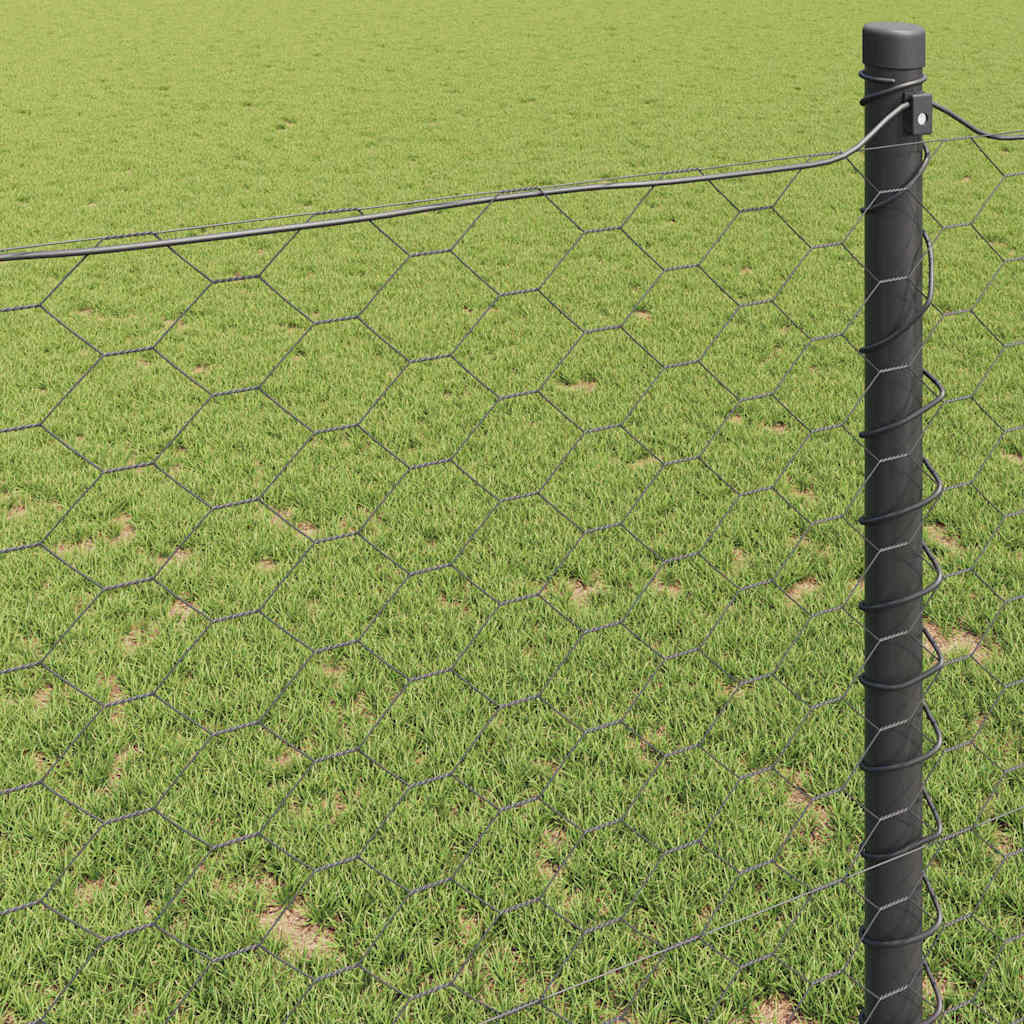 Sešstūru žogs, pelēks, 1,5 x 50 m, tērauds