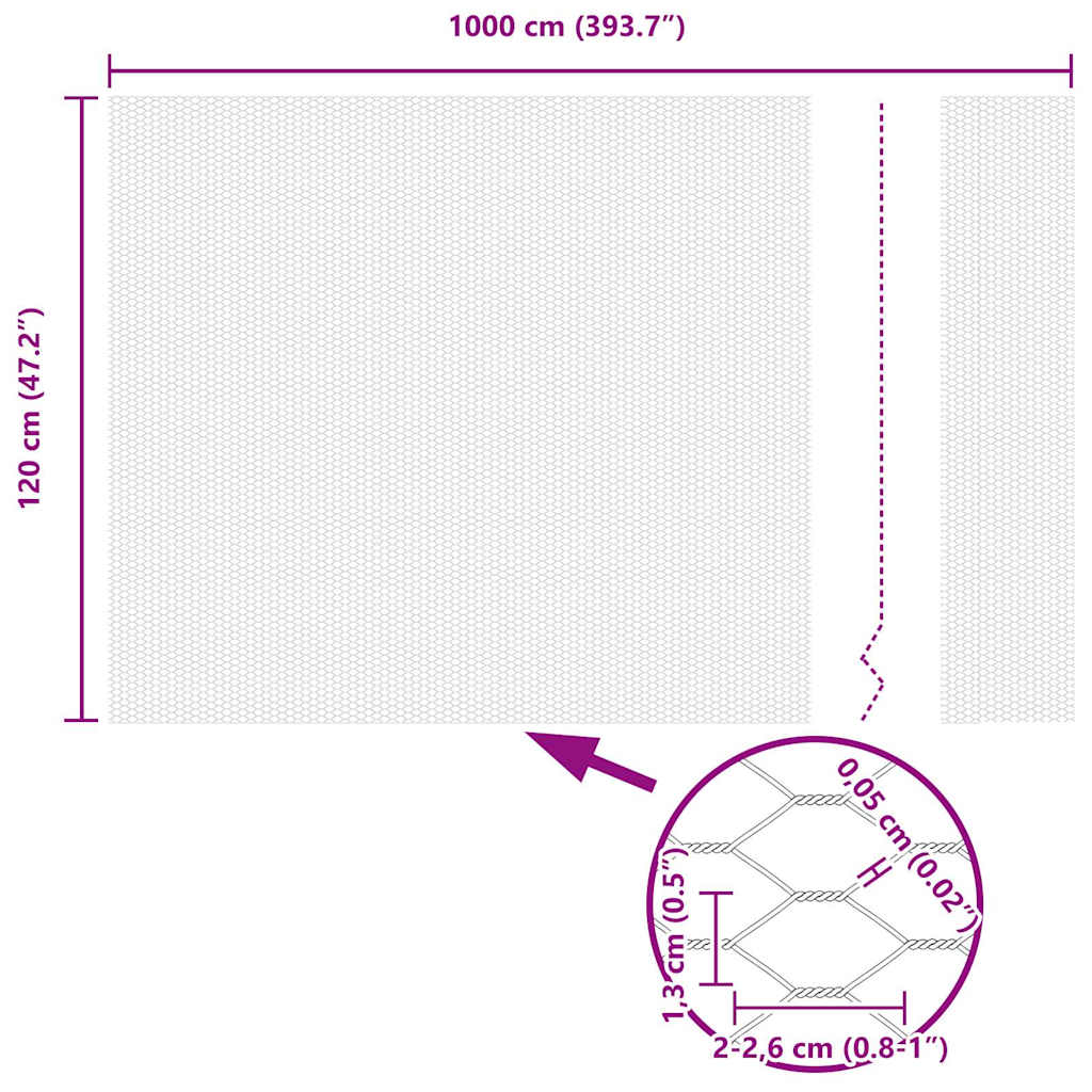 Hexagonal Wire Mesh Silver 1.2 x 10 m Galvanized Steel