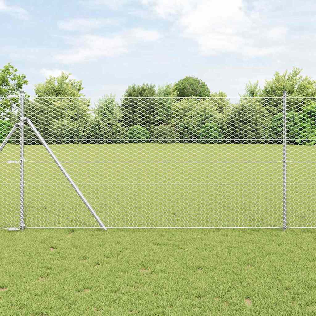 Heksagoninė tvora Sidabro 1,4 x 10 m Galvanizuotas plienas