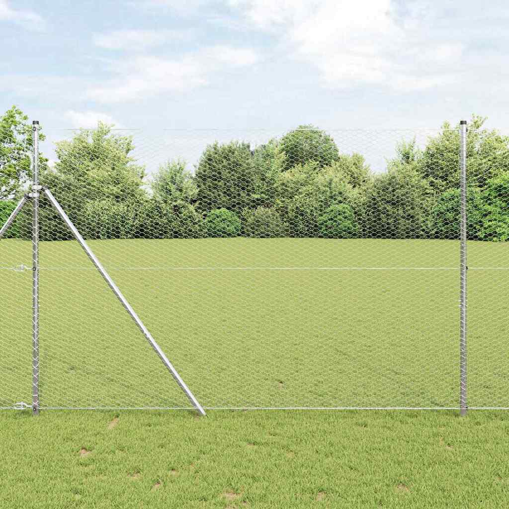Heksagonāls žogs Sudrabs 1,6 x 10 m Cinkots tērauds