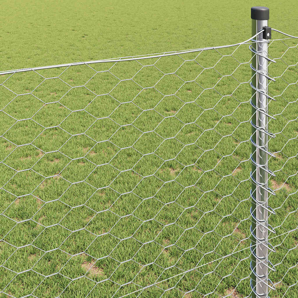 Heksagoninė tvora Sidabro 1,4 x 25 m Galvanizuotas plienas