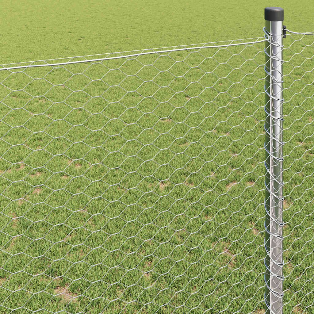 Heksagoninė tvora Sidabro 0,8 x 50 m Galvanizuotas plienas