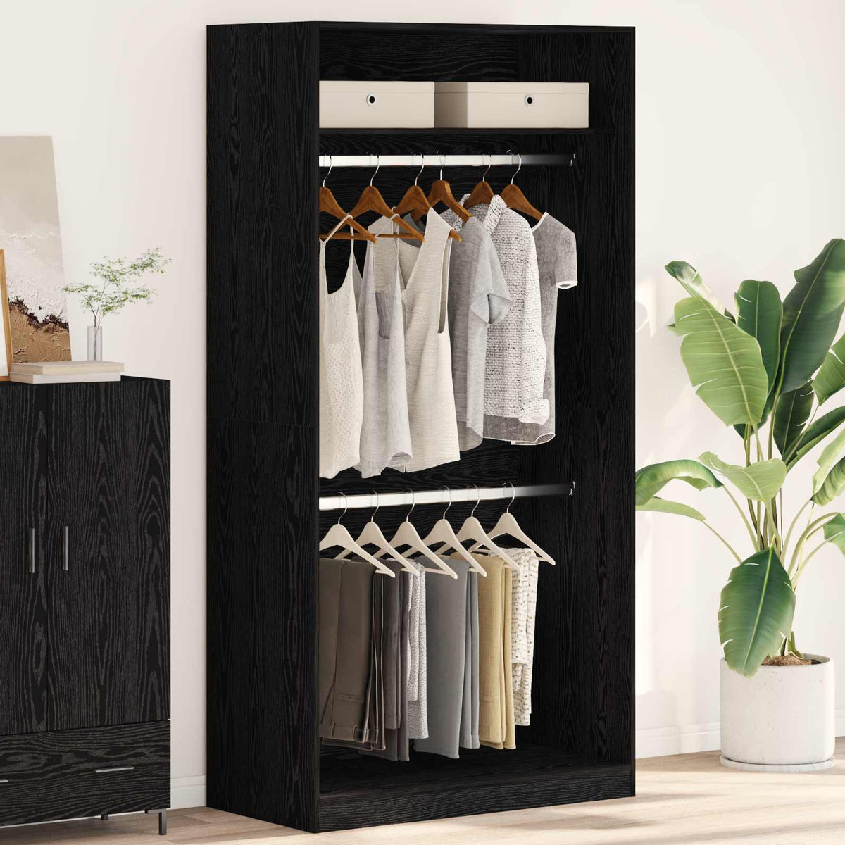 Black oak wardrobe - 100x50x200 cm