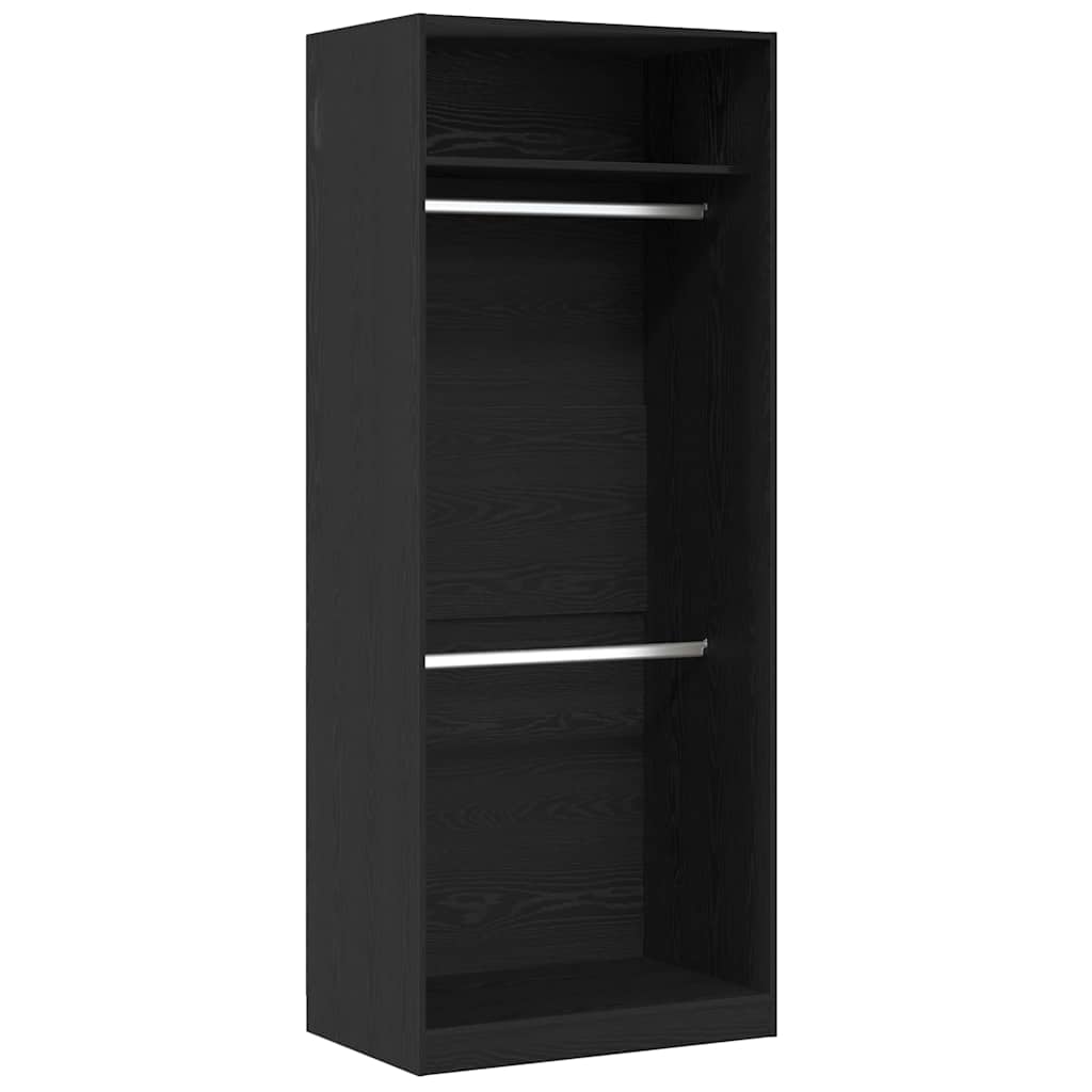 Black Wardrobe 80x50x200 cm Solid Wood