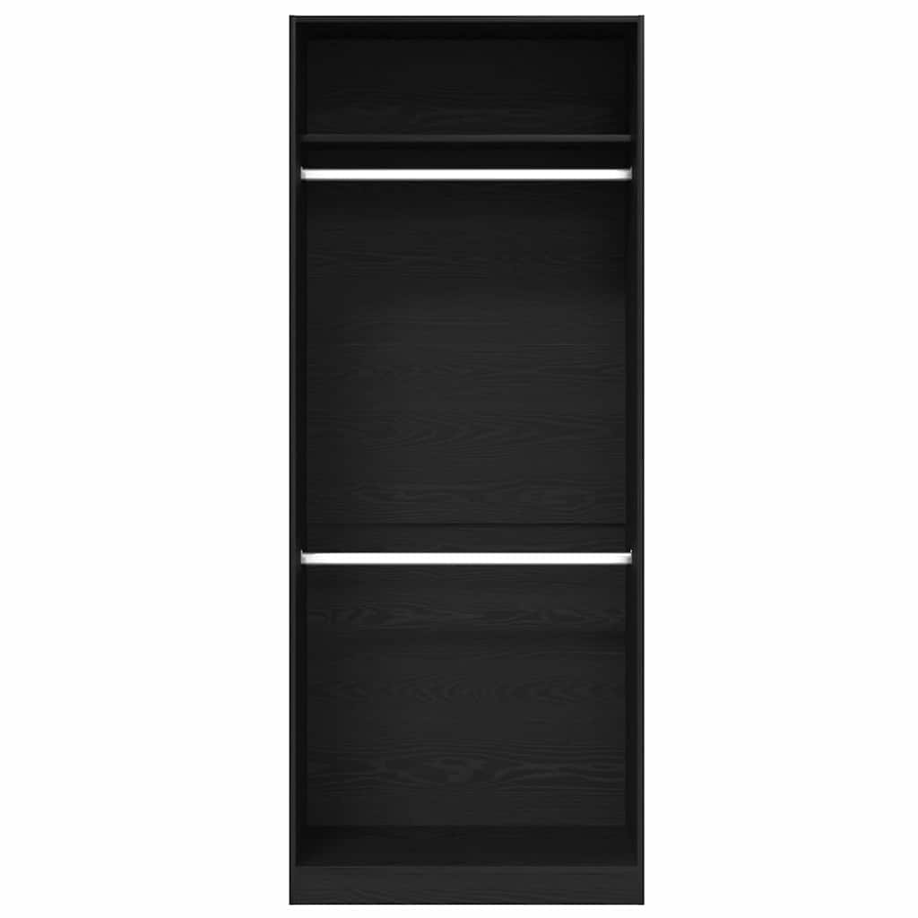 Black Wardrobe 80x50x200 cm Solid Wood
