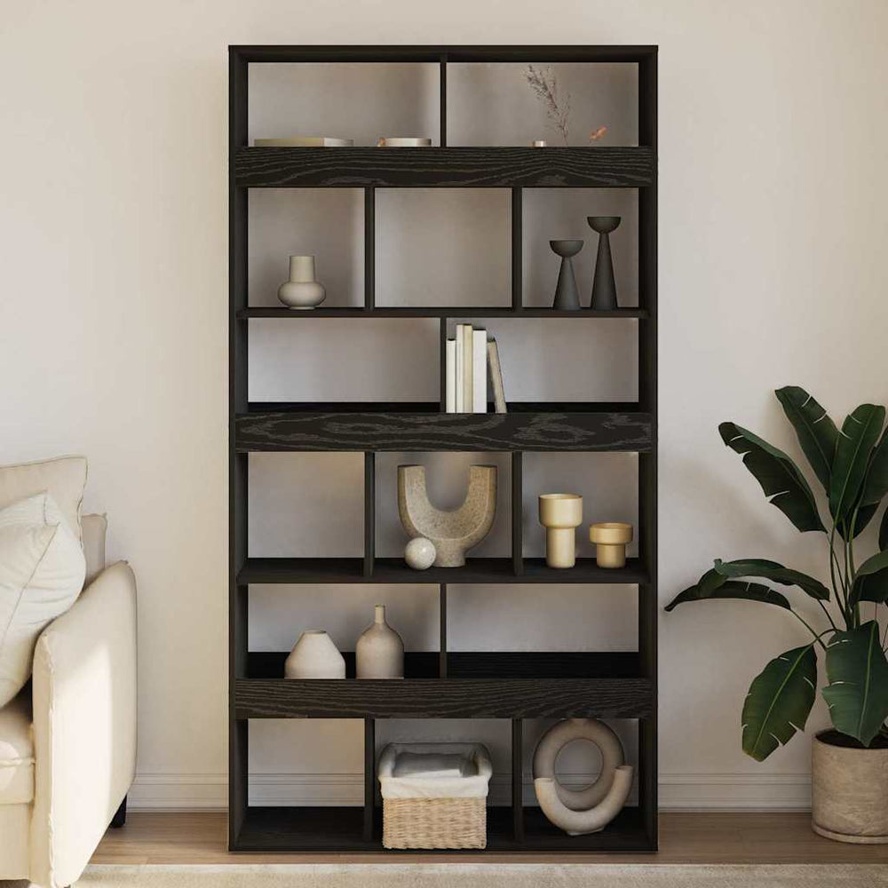 Plant stand Black oak engineered wood 100x33x187.5 cm