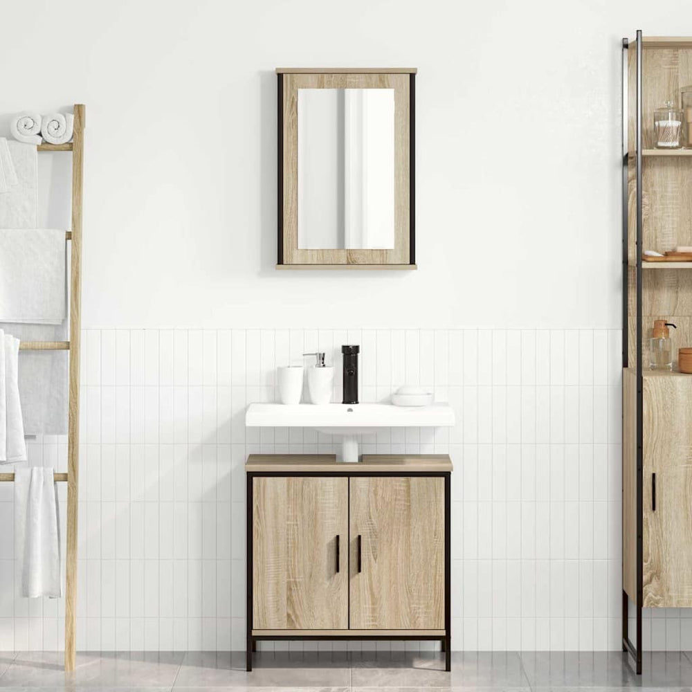 2 Daļu Vannas Istabas Mēbeļu Komplekts Sonomas Ozols