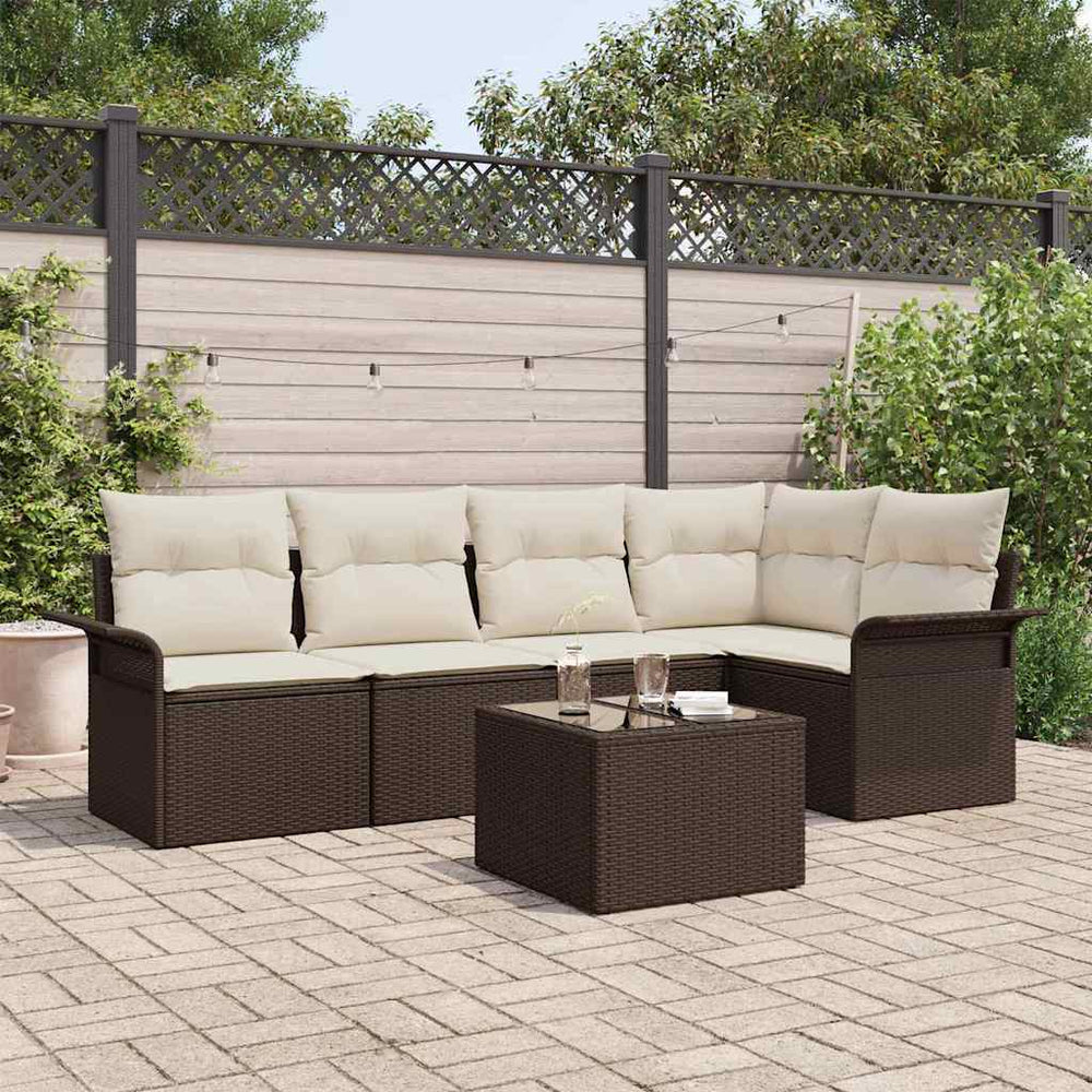 5 dalių sofa su pagalvėlėm, pilka, pagaminta iš poli ratanas